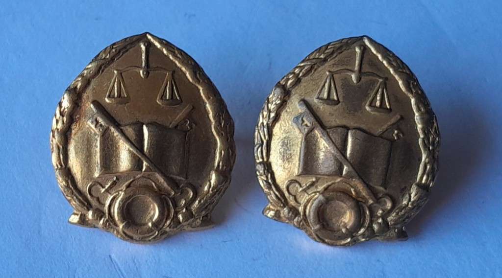Vintage Pair SA Prison Services Collar Badges.  Pins Intact.