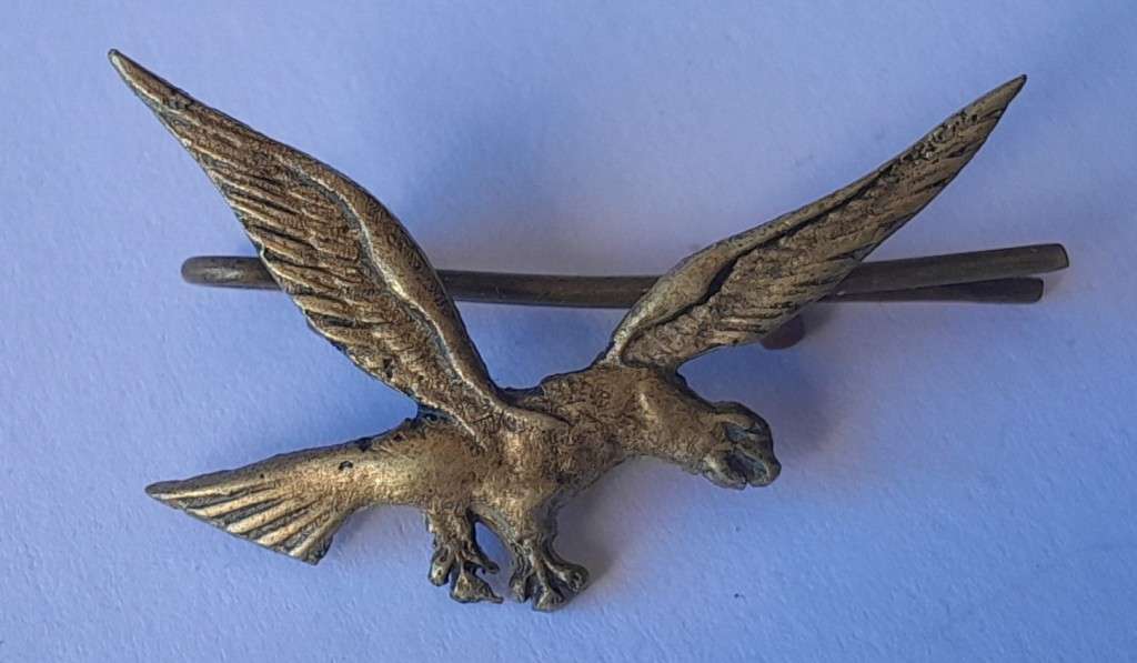 "Reserved". Unidentified Eagle Badge.  WW2?  Lugs Intact.