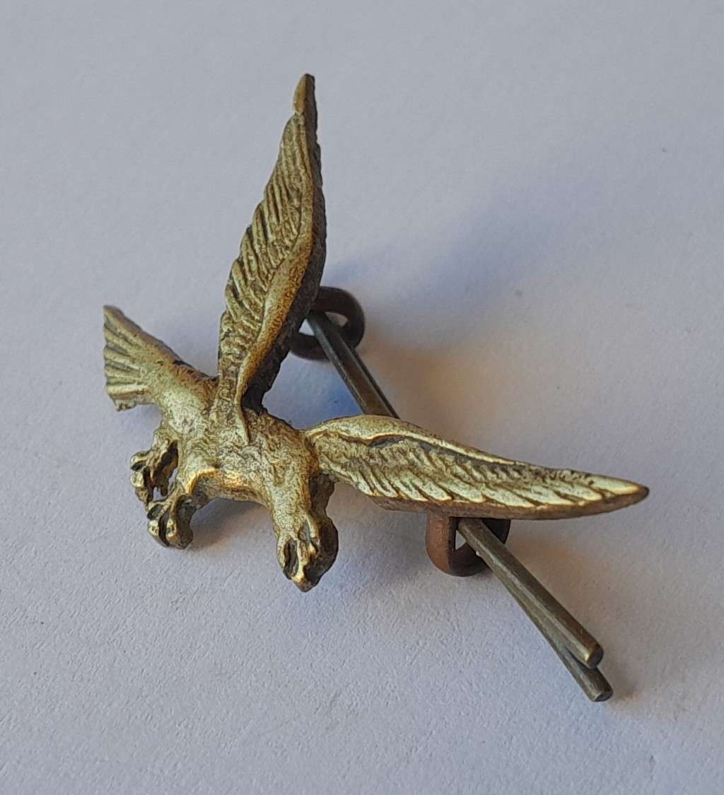 "Reserved". Unidentified Eagle Badge.  WW2?  Lugs Intact.