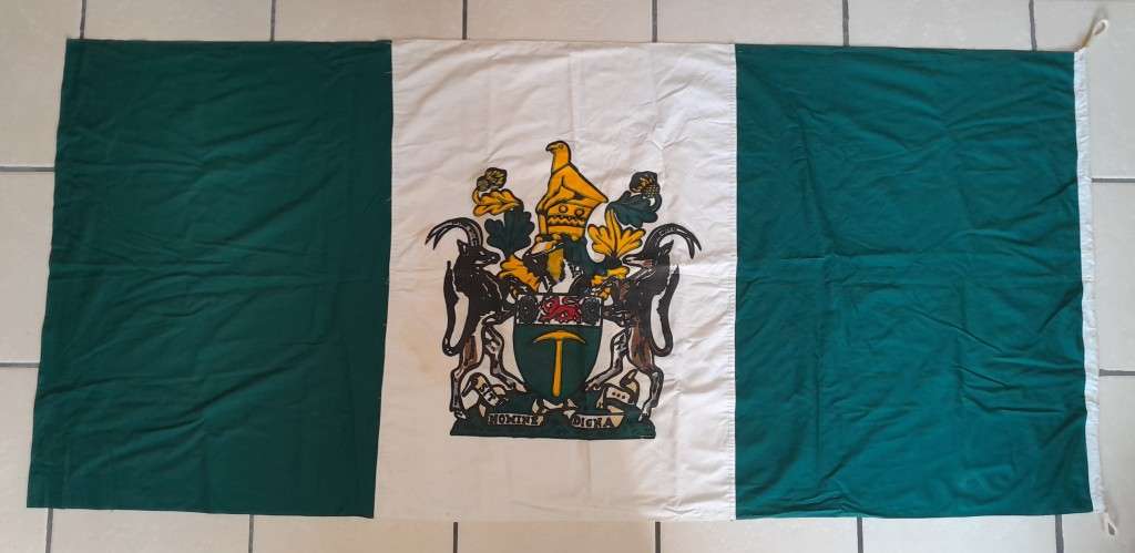 Vintage Full-Sized Double-Sided Rhodesian Flag. 191 x 85 cm.