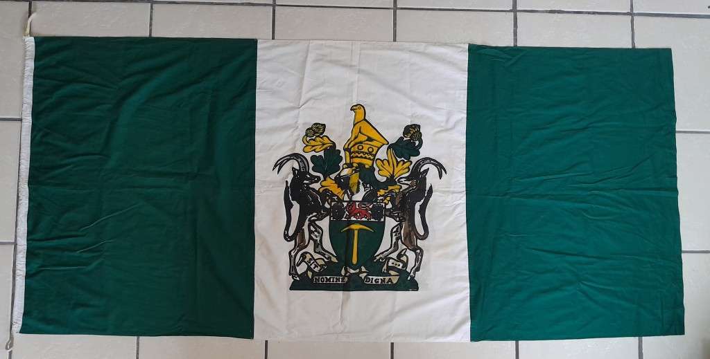 Vintage Full-Sized Double-Sided Rhodesian Flag. 191 x 85 cm.