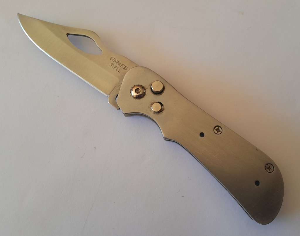 All-Steel Paramilitary Pocket Knife With Belt Clip.  17.5cm.