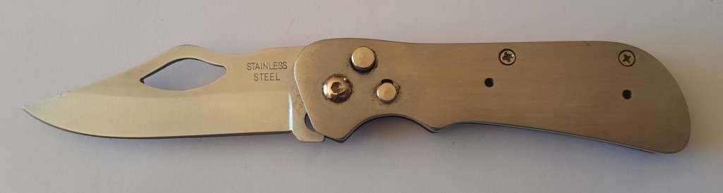 All-Steel Paramilitary Pocket Knife With Belt Clip.  17.5cm.