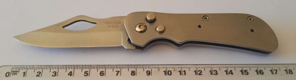 All-Steel Paramilitary Pocket Knife With Belt Clip.  17.5cm.