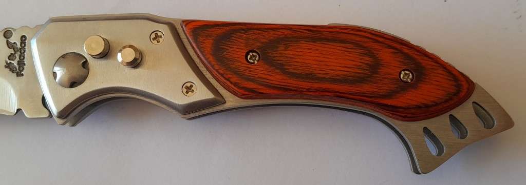 Fajiadao Push Button Lock Folding Knife with LED Torch.  23.5cm.