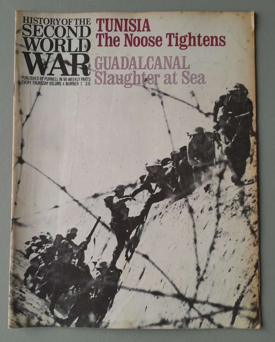 Vintage Purnell's "History Of The Second World War".  Tunisia, Guadalcanal.