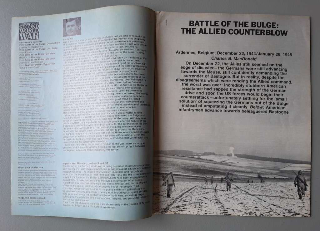 Vintage Purnell's "History Of The Second World War".  Battle Of The Bulge..