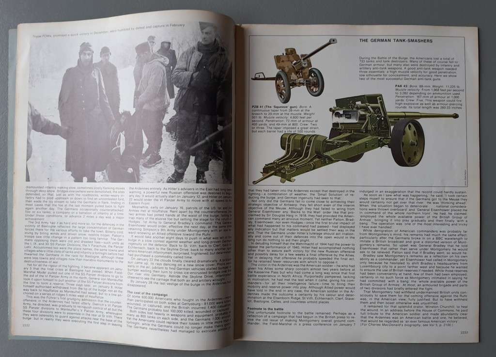 Vintage Purnell's "History Of The Second World War".  Battle Of The Bulge..