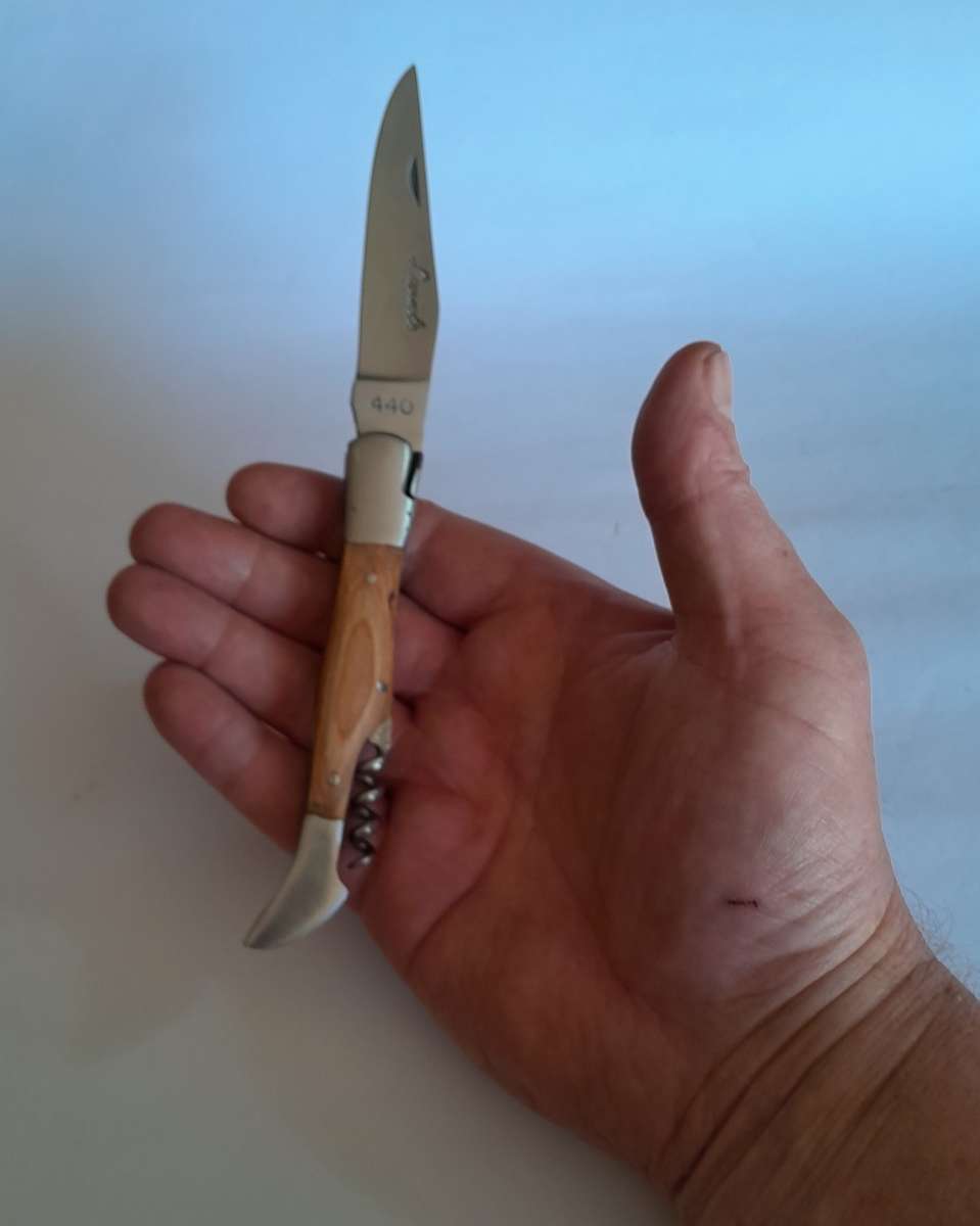 Vintage `Laguiole` 440 Steel Folding Knife.