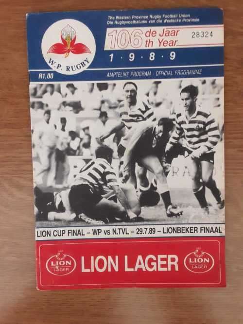 1989 Lion Cup Final Western Province vs Northern Transvaal Official Programme
