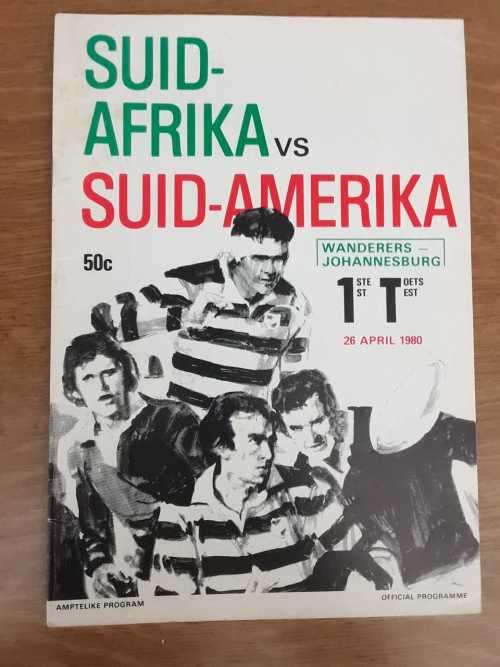 1980 Suid Afrika vs Suid Amerika - Wanderers Stadium Official Programme