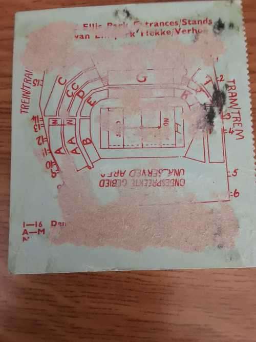 1958 France vs South Africa Second Test Ticket