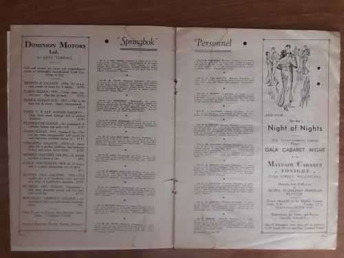 1937 Souvenir Magazine of South Afrivan New Zealand Tour