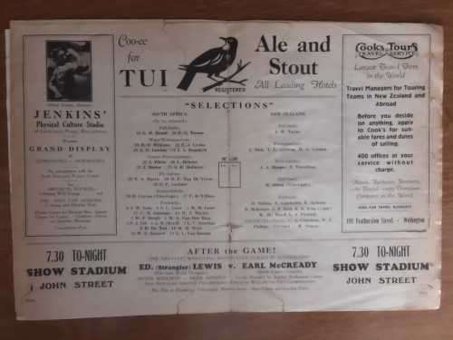 1937 Souvenir Magazine of South Afrivan New Zealand Tour