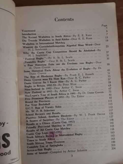 South African Rugby Annuals - Set of 3 - 1951/52/53