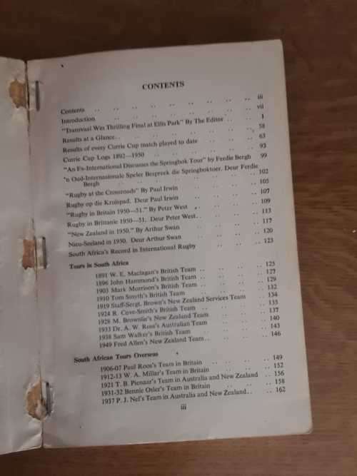 South African Rugby Annuals - Set of 3 - 1951/52/53