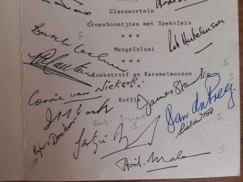 1991 James Starke Reunion Menu Card - Signed (Over 15 Signatures) - Details Below