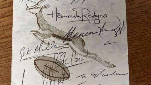 1995 Appreciation Dinner for Past Springboks - Menu Card & Programme - 13 Autographs - Details Below