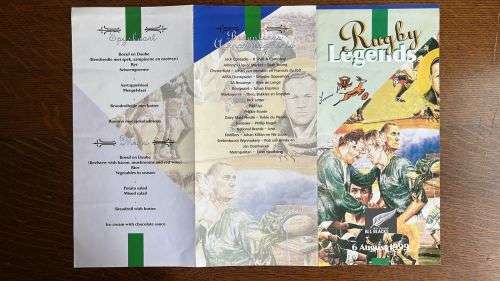 1999 Rugby Legends Menu Card - Signed