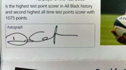 2010 Vodacom Business Breakfast with Dan Carter Card - Signed