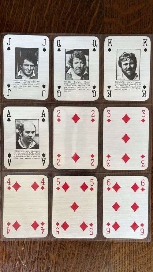 Cards - 1980 Springbok & British Lions Playing Cards, details below