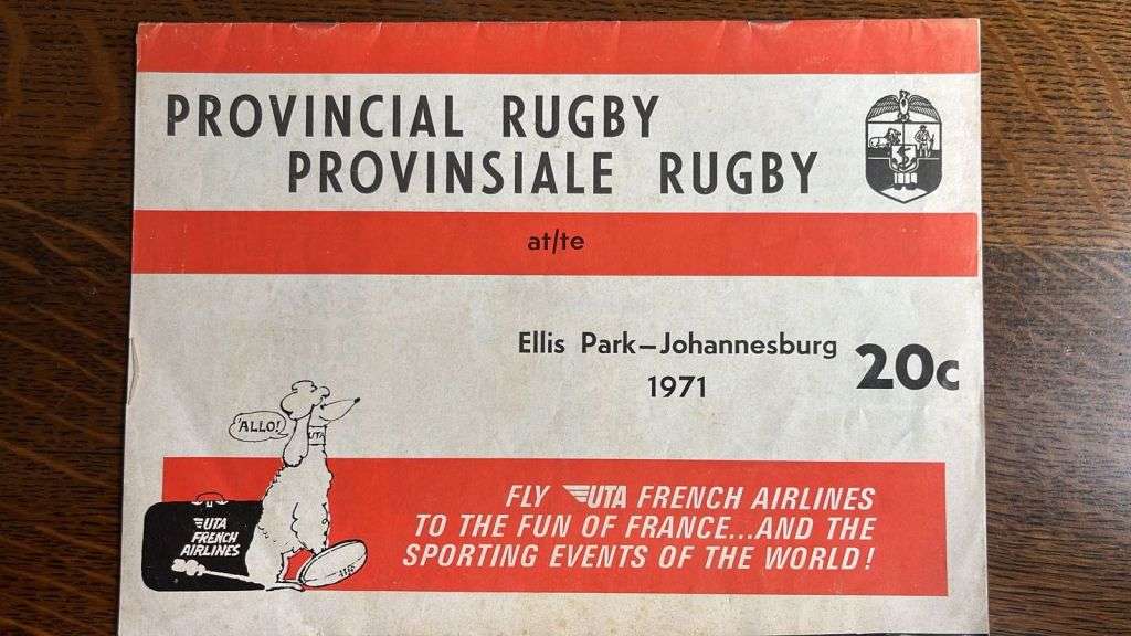 1971 Western Province vs Transvaal at Ellis Park Programme, details below