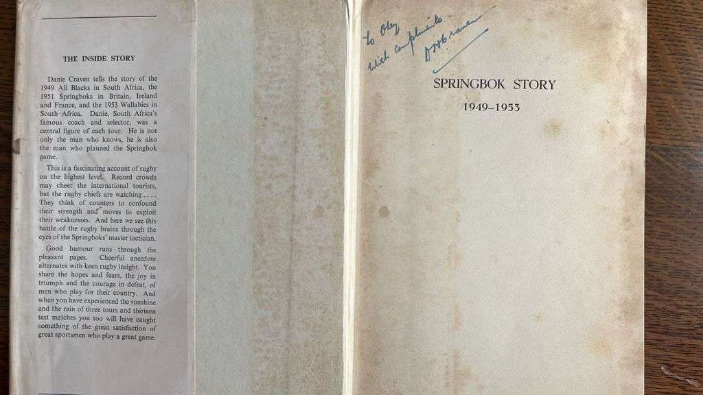 Springbok Story 1949 - 1953 by Danie Craven, Signed & Inscribed, details below