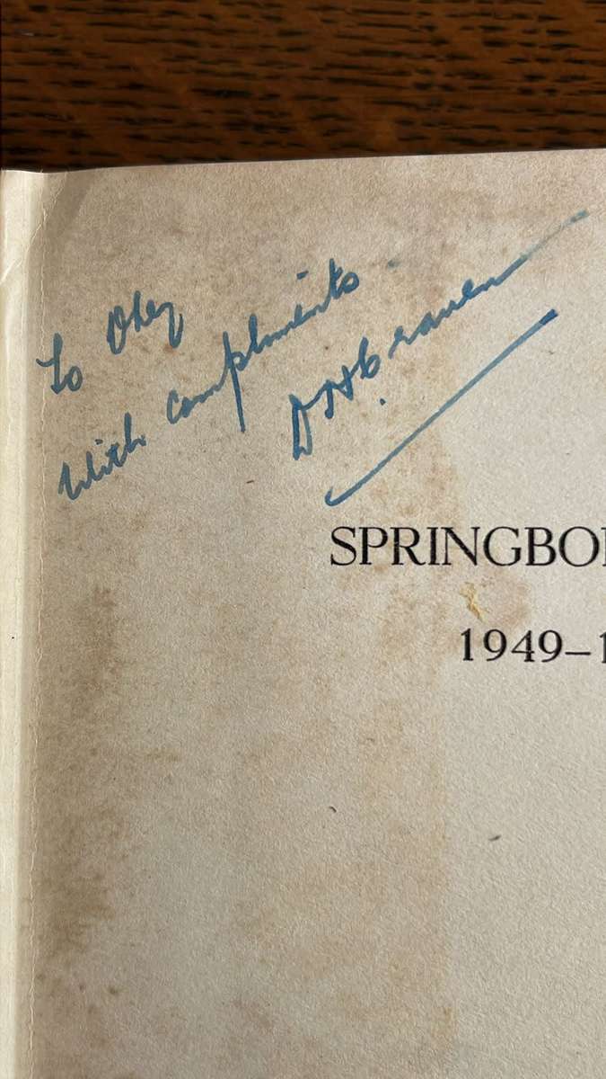 Springbok Story 1949 - 1953 by Danie Craven, Signed & Inscribed, details below
