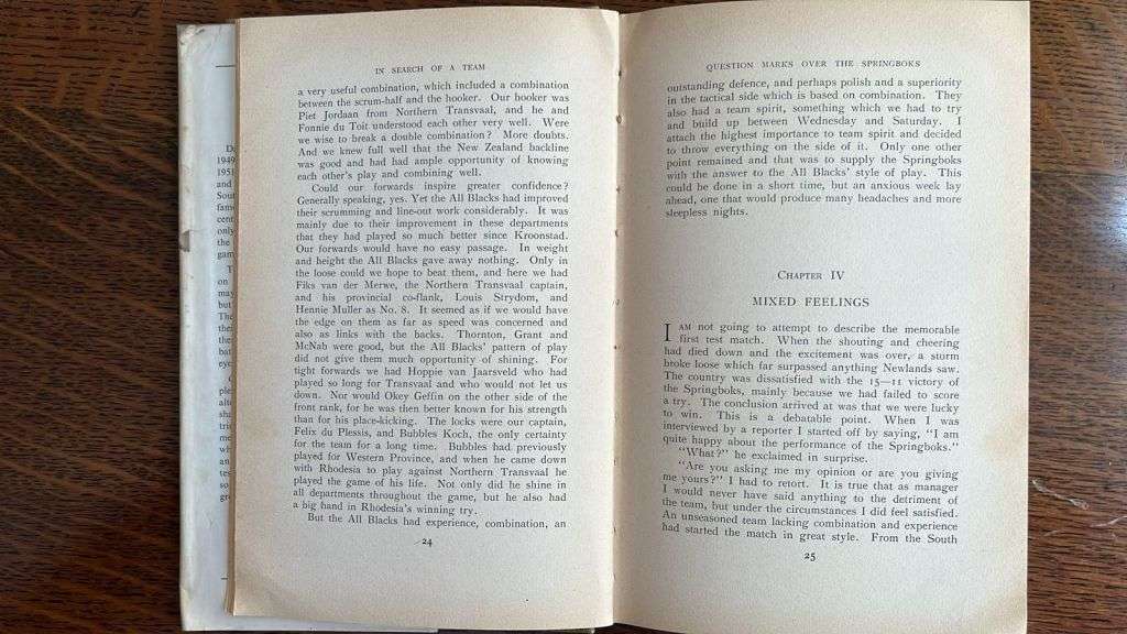 Springbok Story 1949 - 1953 by Danie Craven, Signed & Inscribed, details below