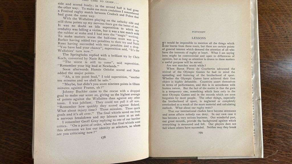 Springbok Story 1949 - 1953 by Danie Craven, Signed & Inscribed, details below