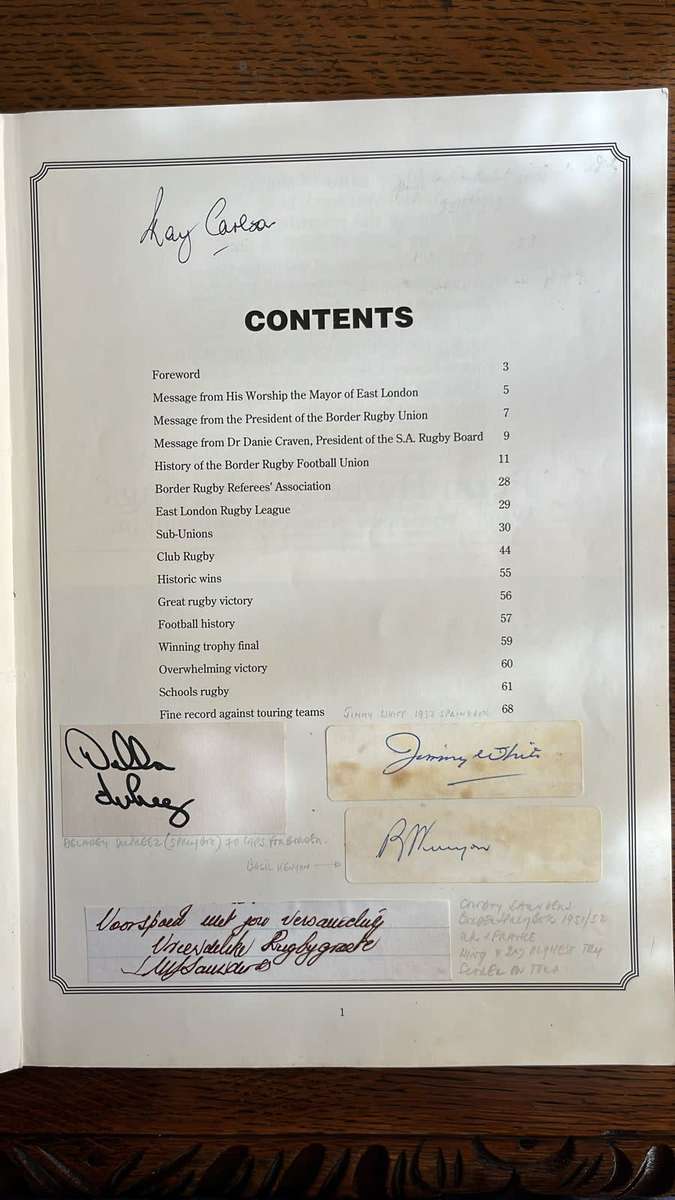 Border - Rugby History 1891 to 1991 by Percy Owen, Multiple Signatures, details below