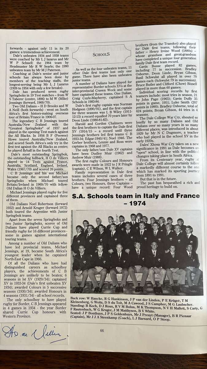 Border - Rugby History 1891 to 1991 by Percy Owen, Multiple Signatures, details below