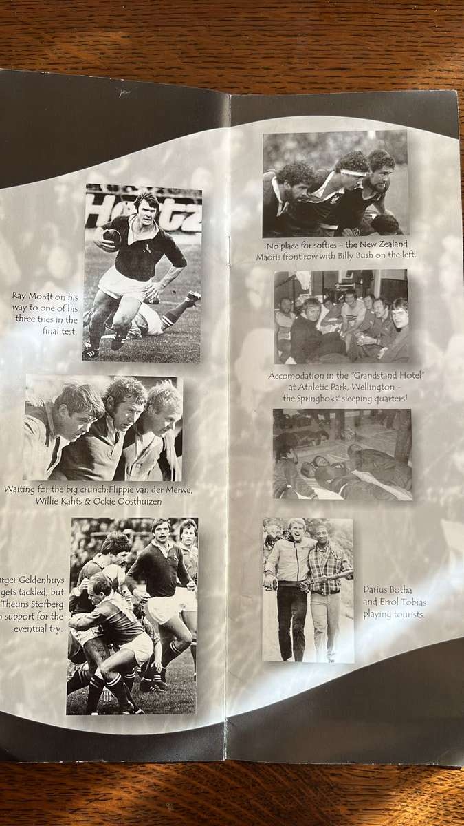 25 Year Reunion of 1981 Springbok Tour of New Zealand Dinner Menu Card, details below
