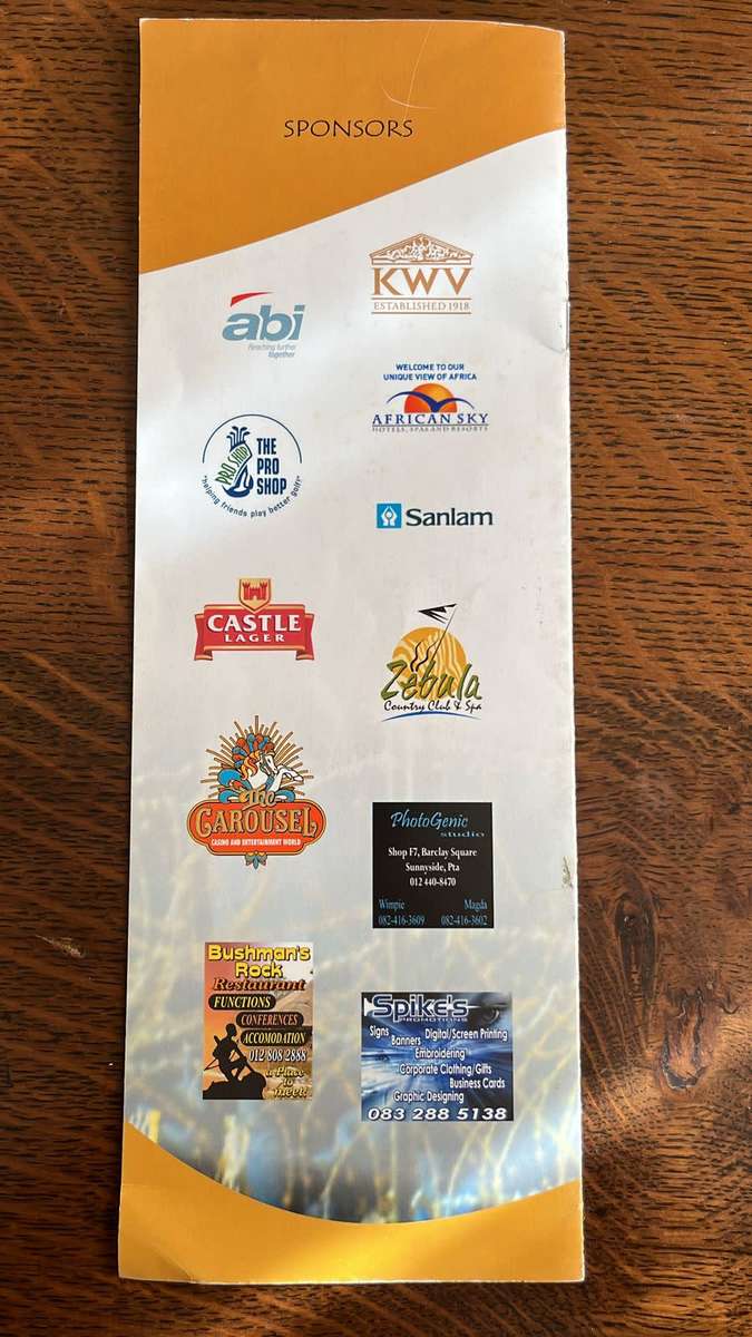 25 Year Reunion of 1981 Springbok Tour of New Zealand Dinner Menu Card, details below