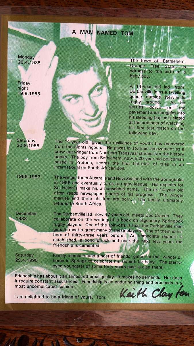 1995 Tom van Vollenhoven Commemorative Programme with Multiple Signatures, details below