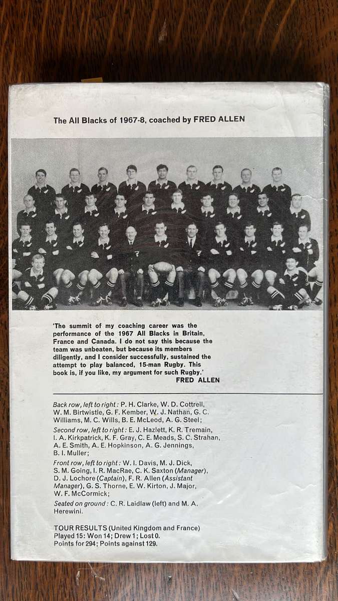 Fred Allen on Rugby, Signed by Entire 1970 Squad, details below