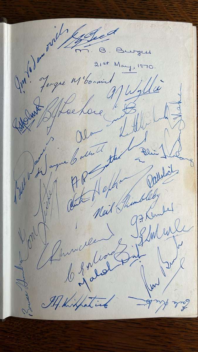 Fred Allen on Rugby, Signed by Entire 1970 Squad, details below