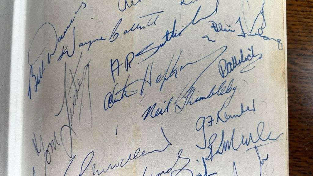Fred Allen on Rugby, Signed by Entire 1970 Squad, details below