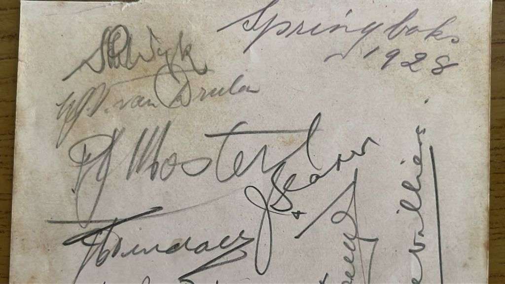 1928 Springboks Original Signatures, details below