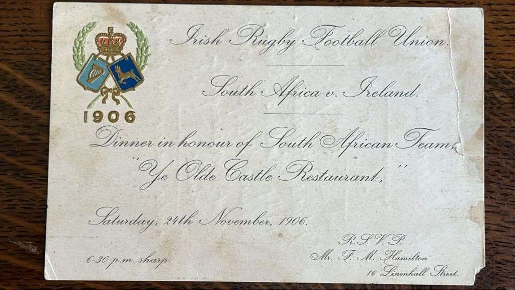 From Bob Loubser - 1906 Dinner Invitation, details below