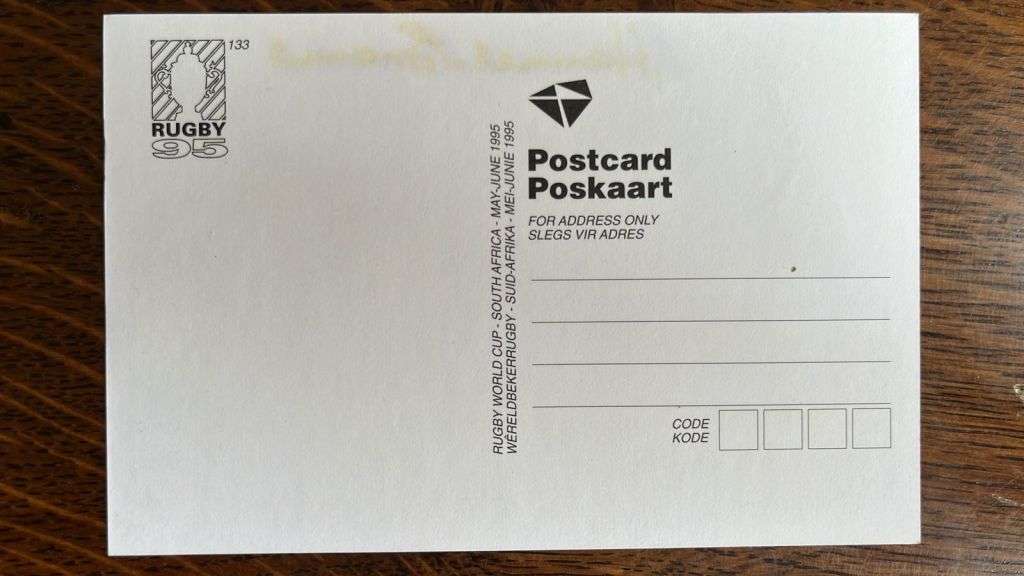 From Hannes Brewis` Collection - 1995 Rugby World Cup Signed Ephemera, details below