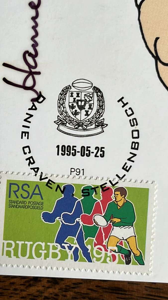 From Hannes Brewis` Collection - 1995 Rugby World Cup Signed Ephemera, details below