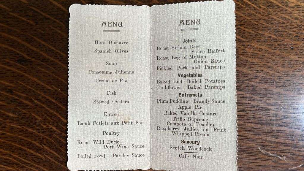 From Morkel`s Collection - 1921 Dinner Menu, details below