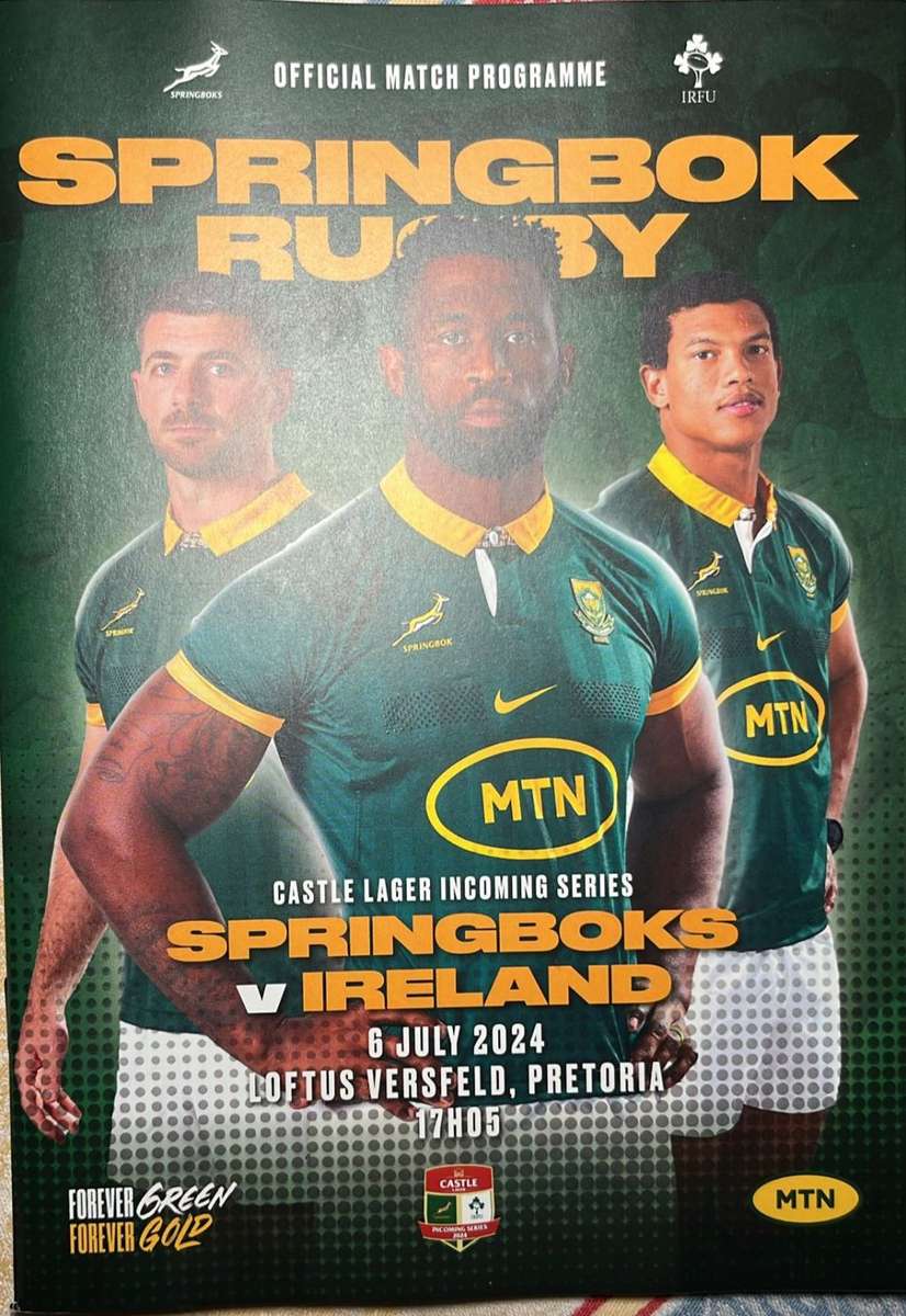 2024 Springboks vs Ireland at Loftus Versfeld Programme, details below