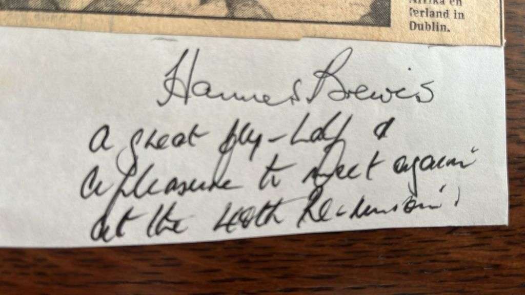 1951 Signed Newspaper Cutting, Three Top Rugby Players, details below