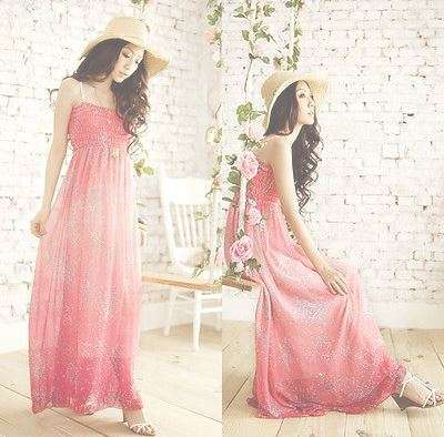 Dress - Bohemian National Chiffion Summer Dress - Long Maxi
