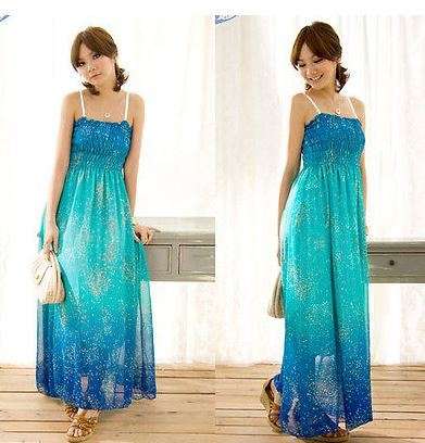 Dress - Bohemian National Chiffion Summer Dress - Long Maxi
