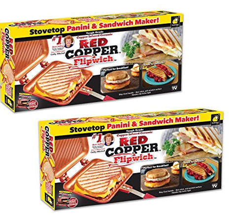 Sandwich Maker(Red Copper Flipwich Duo,Non-Stick Grilled Sandwich and Panini Maker)