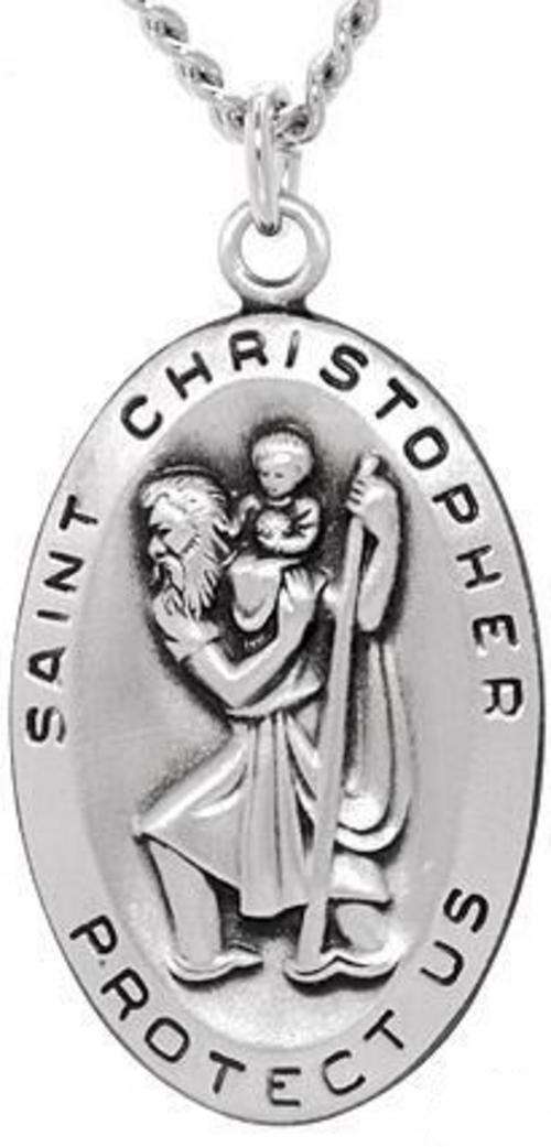 Genuine Sterling Silver (925) St Christopher Pendant with FREE .925 Necklace!
