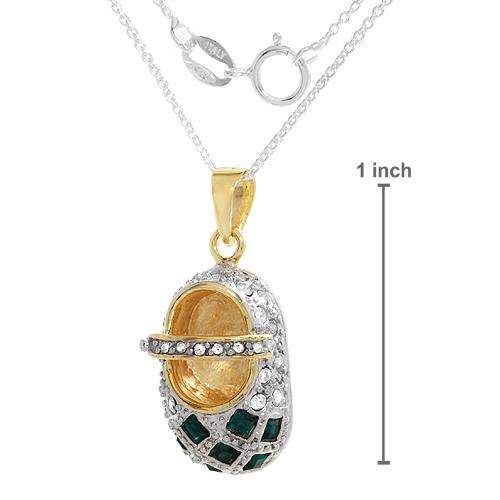 Brand New .925 Necklace with 14K/925 1.45ctw Baby Shoe Pendant - LAUREN G. ADAMS